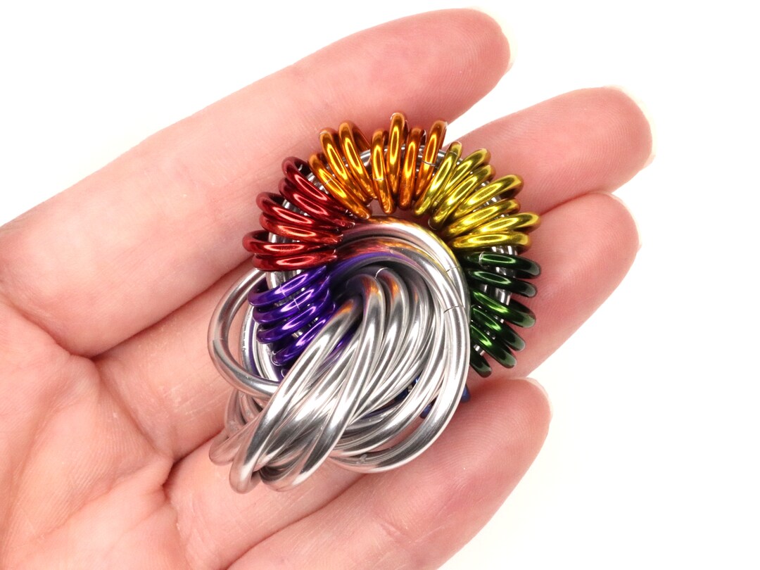 Infinity Rings Metal Fidget Toy - Looping Chainmail Ball Handmade in Your Choice of Colors | MakerPlace by Michaels Infinity Rings Metal Fidget Toy - Looping Chainmail Ball Handmade in Your Choice of Colors | MakerPlace by Michaels